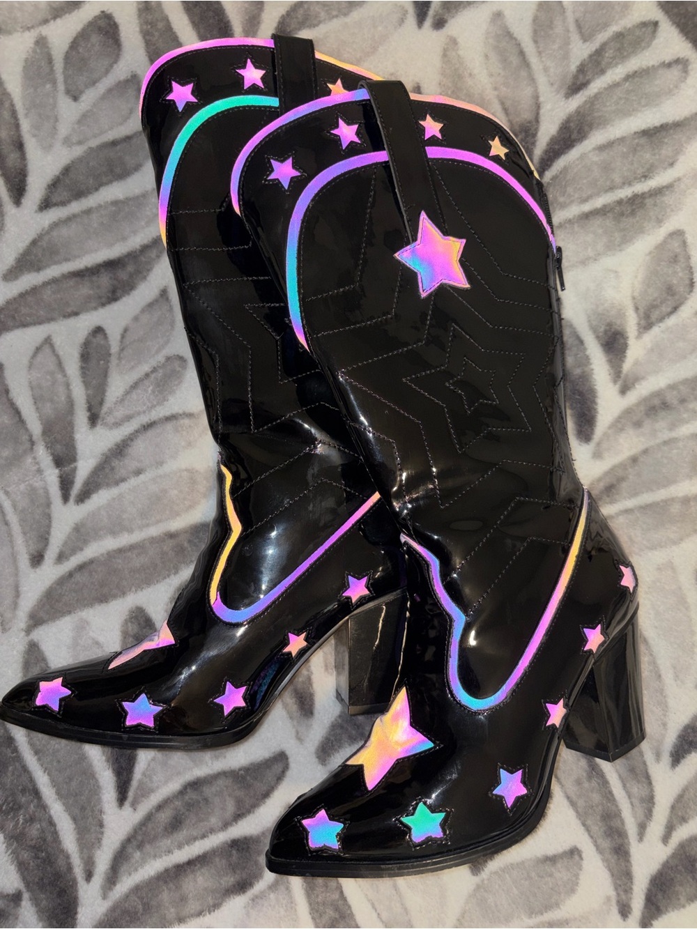 YRU Dollskill Black Star Space Cowgirl Boots